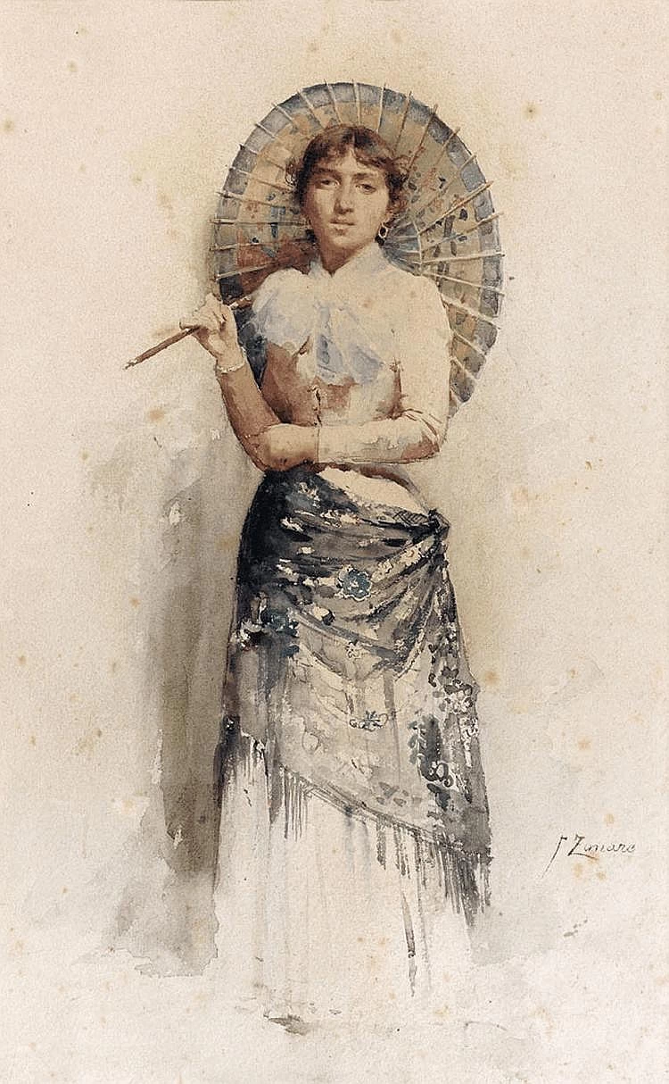 Ragazza giovane con parasole